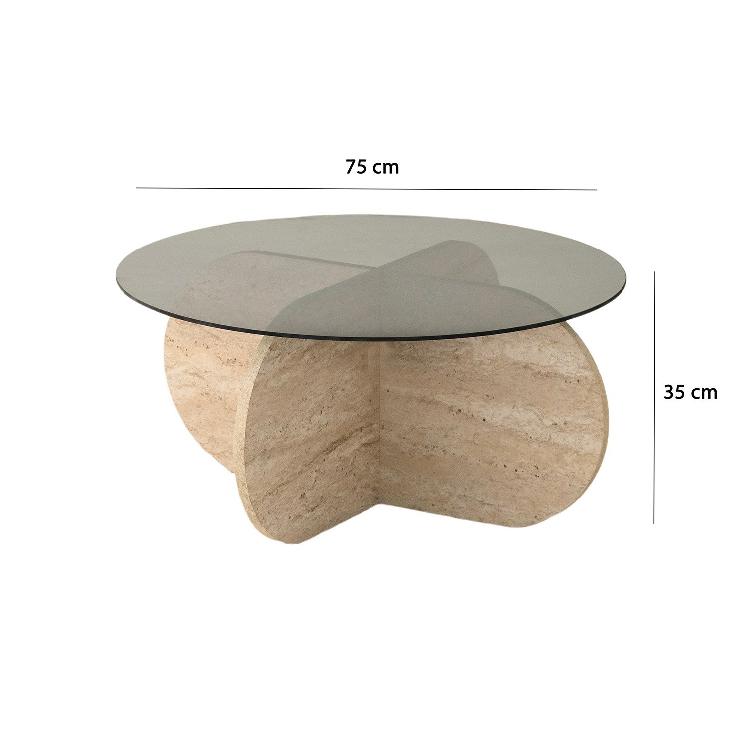Bubble - Fume in Travertin Fume präsentiert im Onlineshop von KAQTU Design AG. Beistelltisch ist von Hanah Home