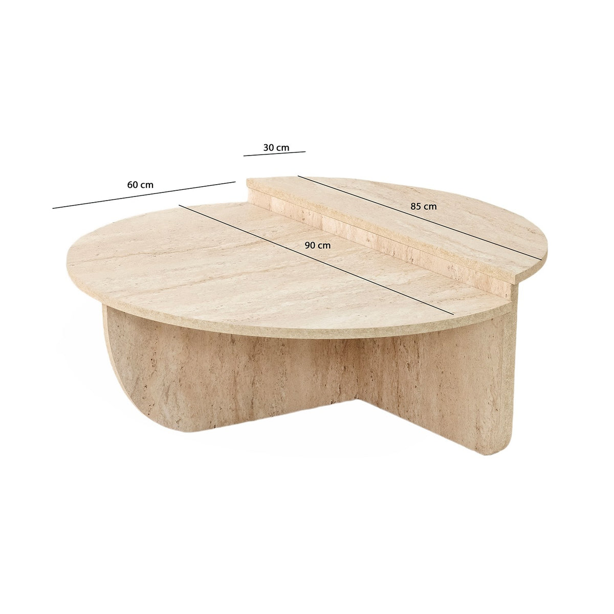 Podium Sofatisch - Travertin in Travertin präsentiert im Onlineshop von KAQTU Design AG. Couchtisch ist von Hanah Home