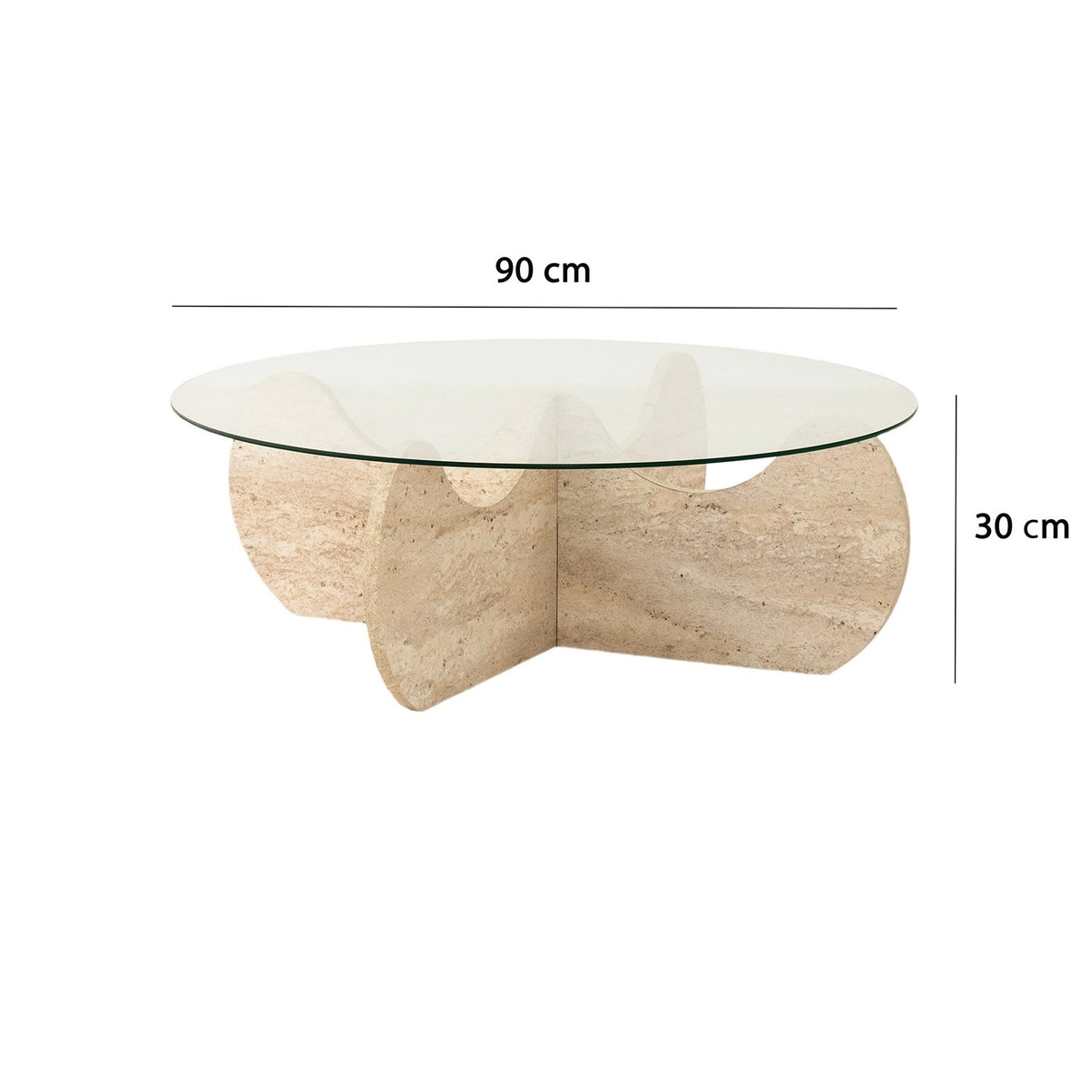 Himalayas Sofatisch - Travertin in Travertin präsentiert im Onlineshop von KAQTU Design AG. Couchtisch ist von Hanah Home