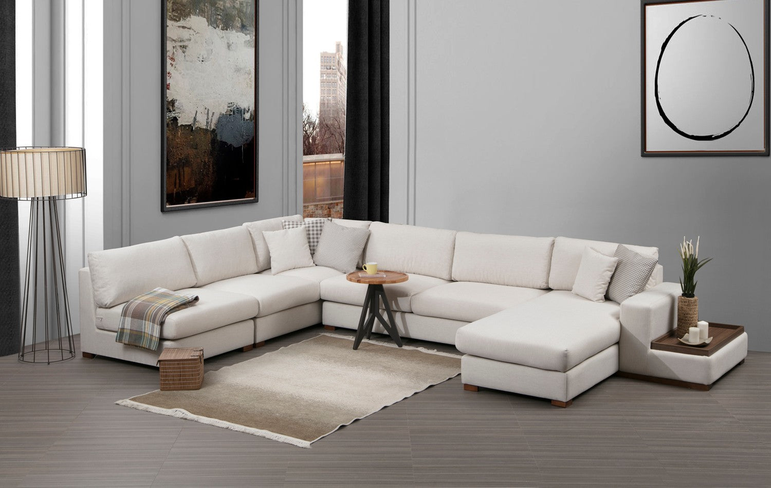 Loop 9 in Weiss präsentiert im Onlineshop von KAQTU Design AG. Ecksofa ist von Atelier Del Sofa