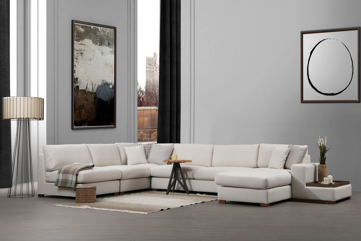 Loop 9 in Weiss präsentiert im Onlineshop von KAQTU Design AG. Ecksofa ist von Atelier Del Sofa