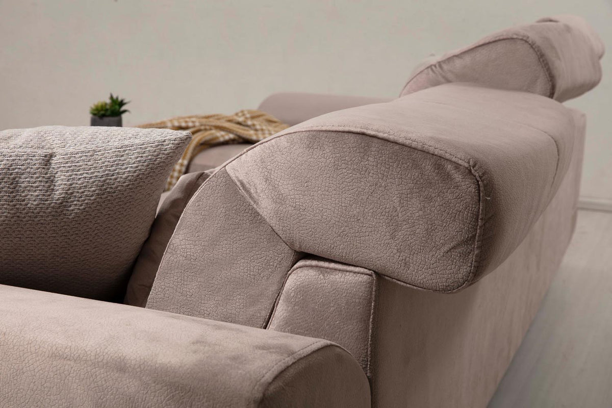 Frido Corner Left (Chl+3R) Ecksofa - Beige in Beige präsentiert im Onlineshop von KAQTU Design AG. Ecksofa ist von Atelier Del Sofa