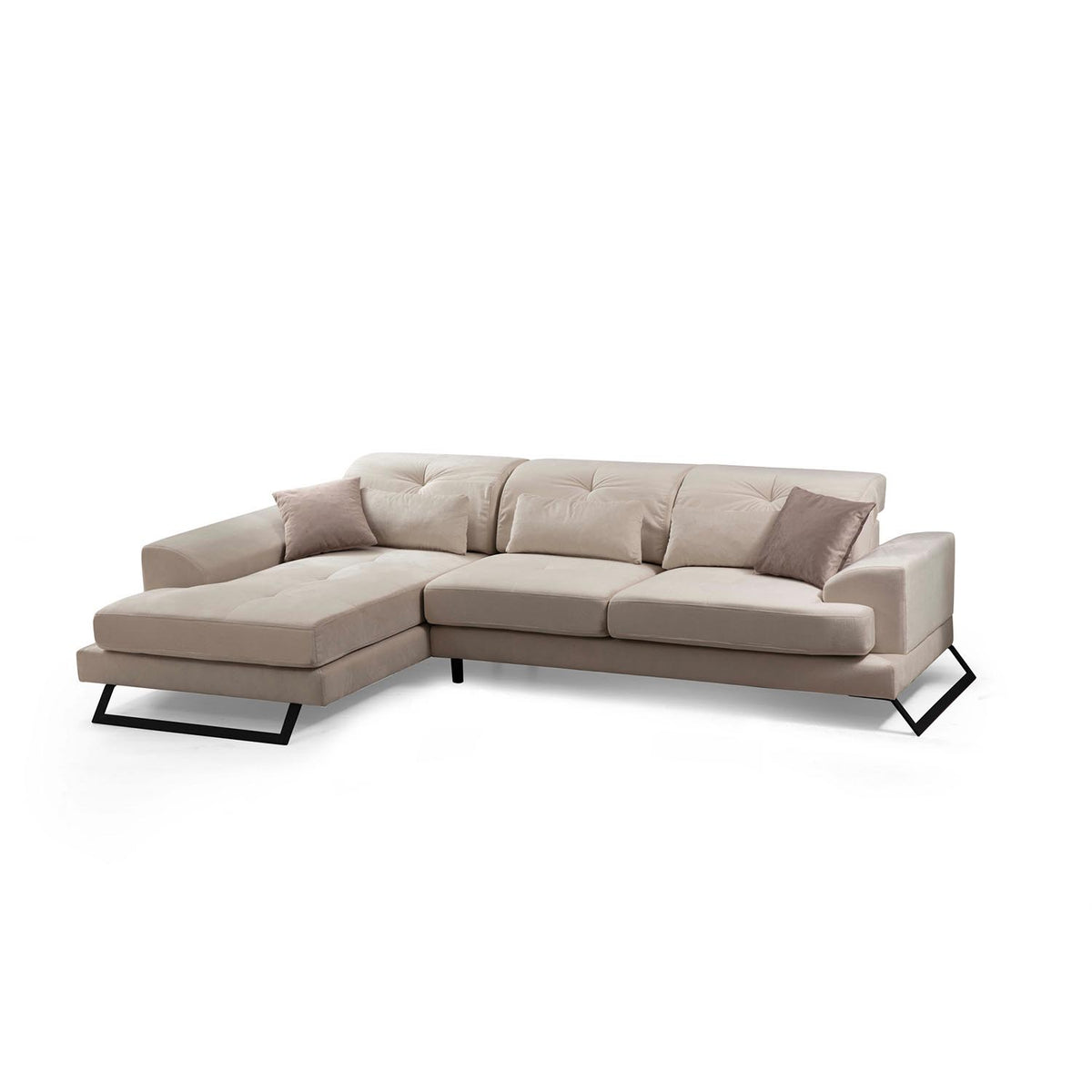 Frido Corner Left (Chl+3R) Ecksofa - Ecru in Ecru präsentiert im Onlineshop von KAQTU Design AG. Ecksofa ist von Atelier Del Sofa
