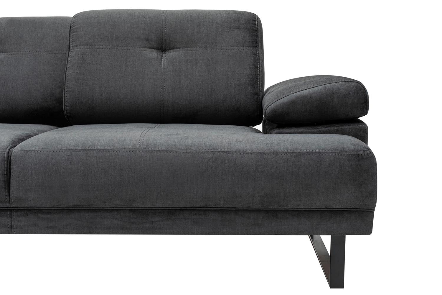 Mustang Small Left - Anthracite in Anthrazit präsentiert im Onlineshop von KAQTU Design AG. Ecksofa ist von Atelier Del Sofa