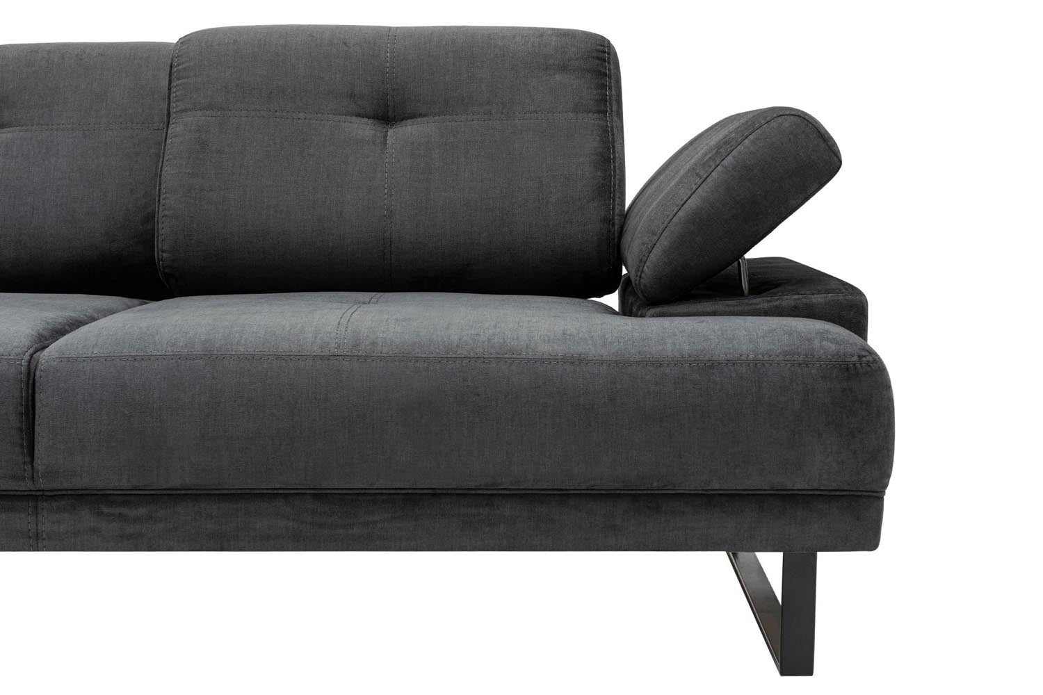Mustang Small Left - Anthracite in Anthrazit präsentiert im Onlineshop von KAQTU Design AG. Ecksofa ist von Atelier Del Sofa