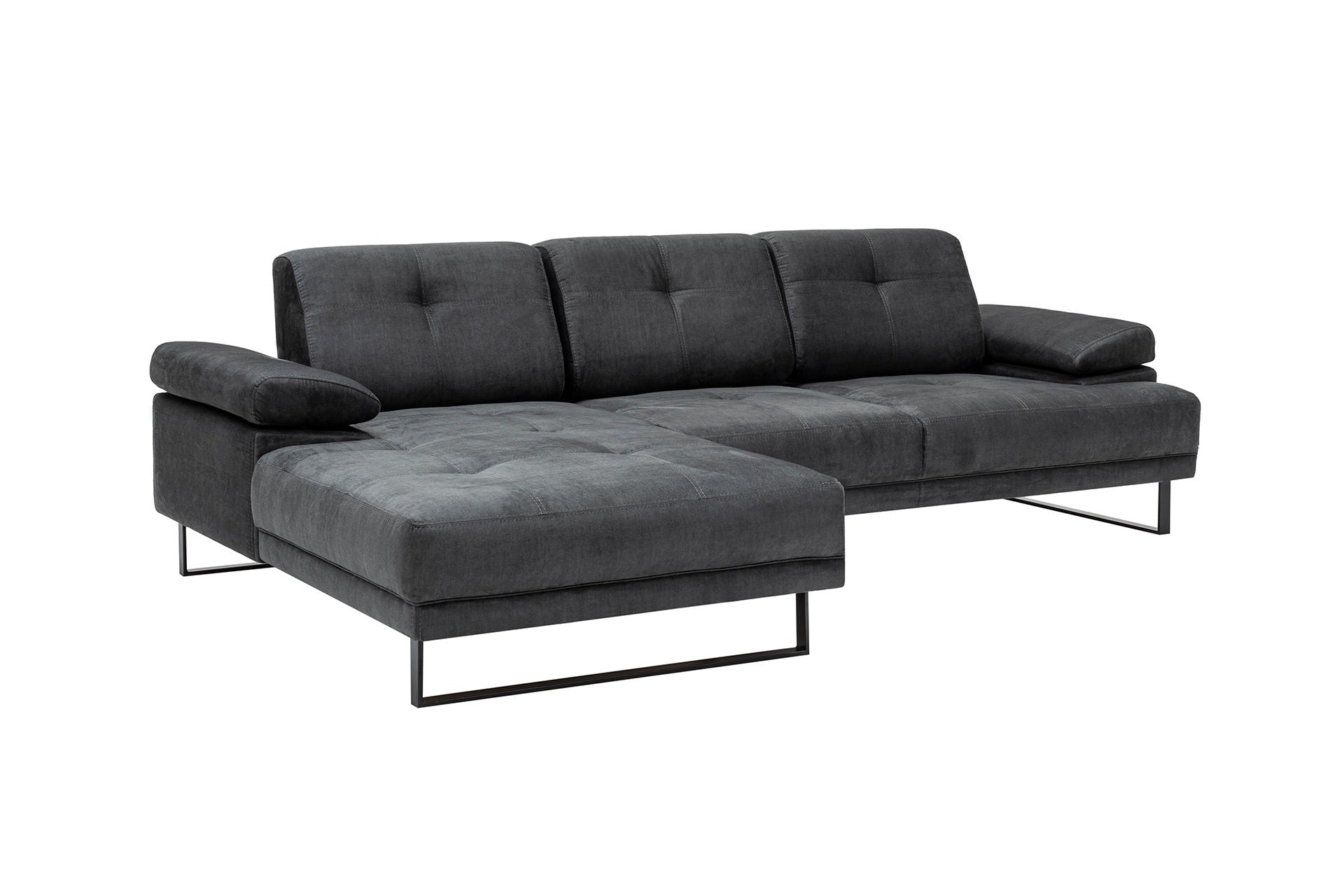 Mustang Small Left - Anthracite in Anthrazit präsentiert im Onlineshop von KAQTU Design AG. Ecksofa ist von Atelier Del Sofa