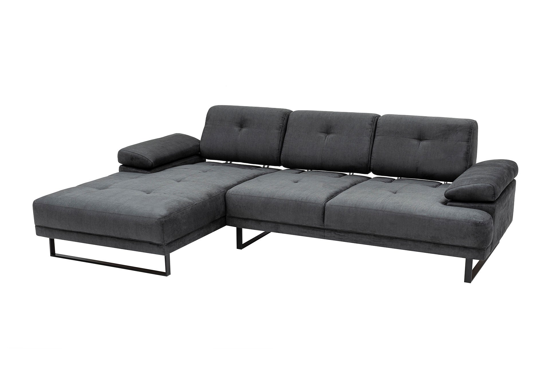 Mustang Small Left - Anthracite in Anthrazit präsentiert im Onlineshop von KAQTU Design AG. Ecksofa ist von Atelier Del Sofa