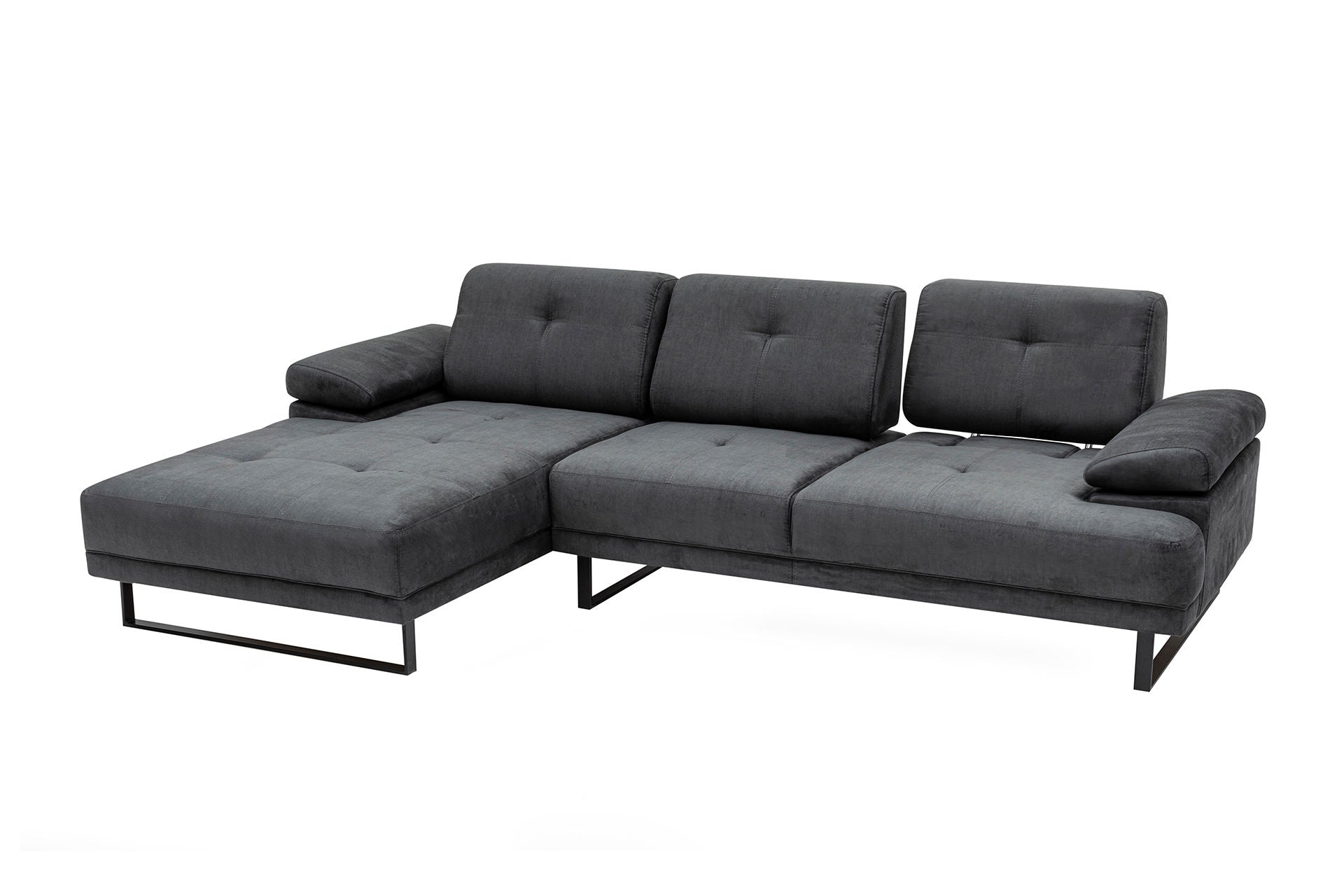 Mustang Small Left - Anthracite in Anthrazit präsentiert im Onlineshop von KAQTU Design AG. Ecksofa ist von Atelier Del Sofa