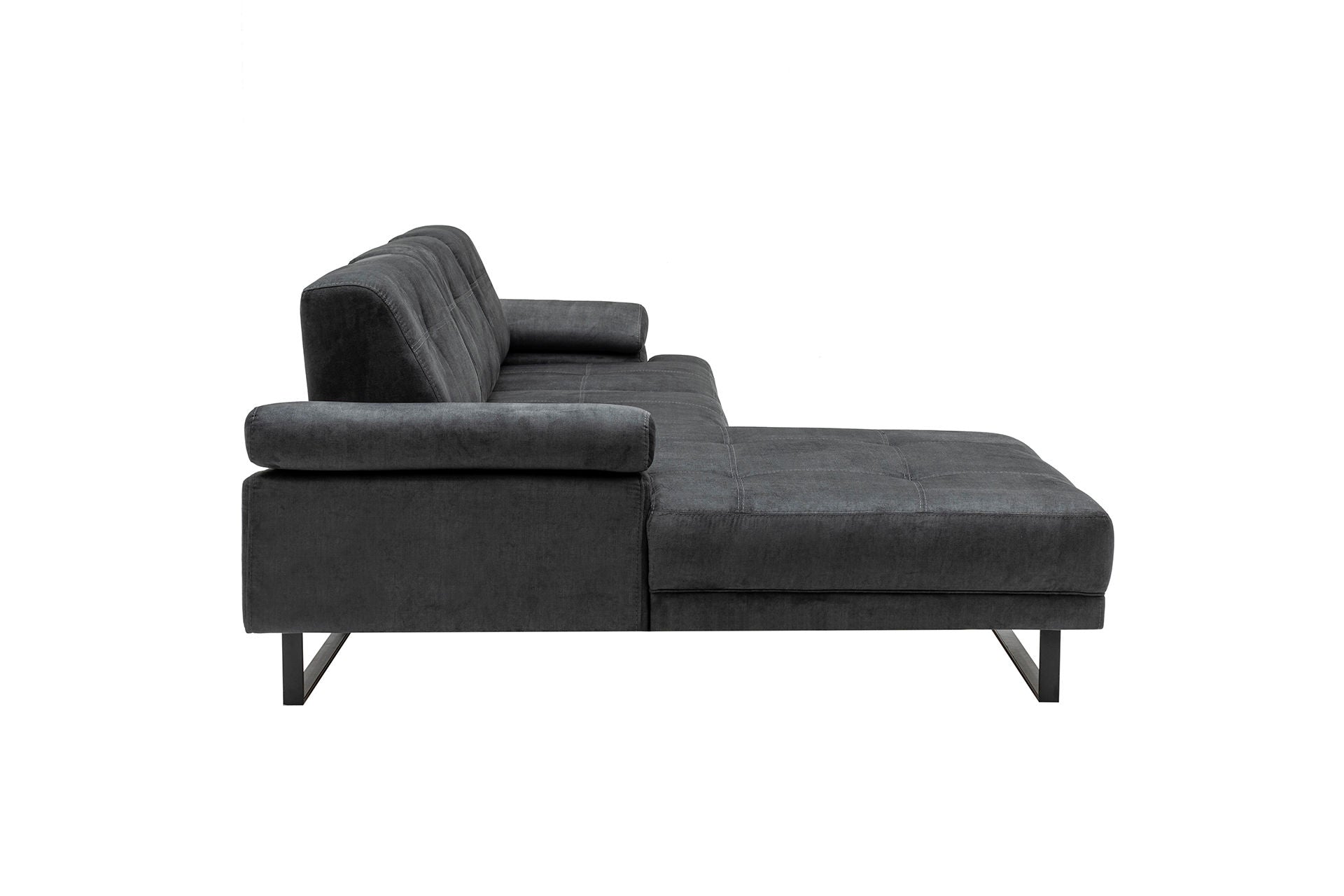 Mustang Small Left - Anthracite in Anthrazit präsentiert im Onlineshop von KAQTU Design AG. Ecksofa ist von Atelier Del Sofa