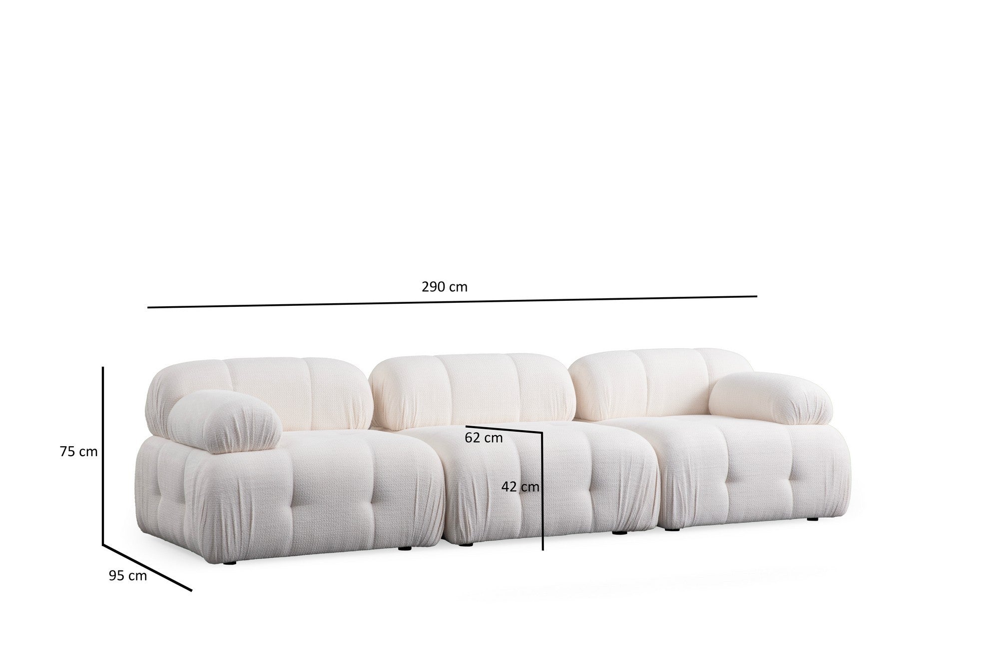 Petite 3 - White in Weiss präsentiert im Onlineshop von KAQTU Design AG. Ecksofa ist von Atelier Del Sofa