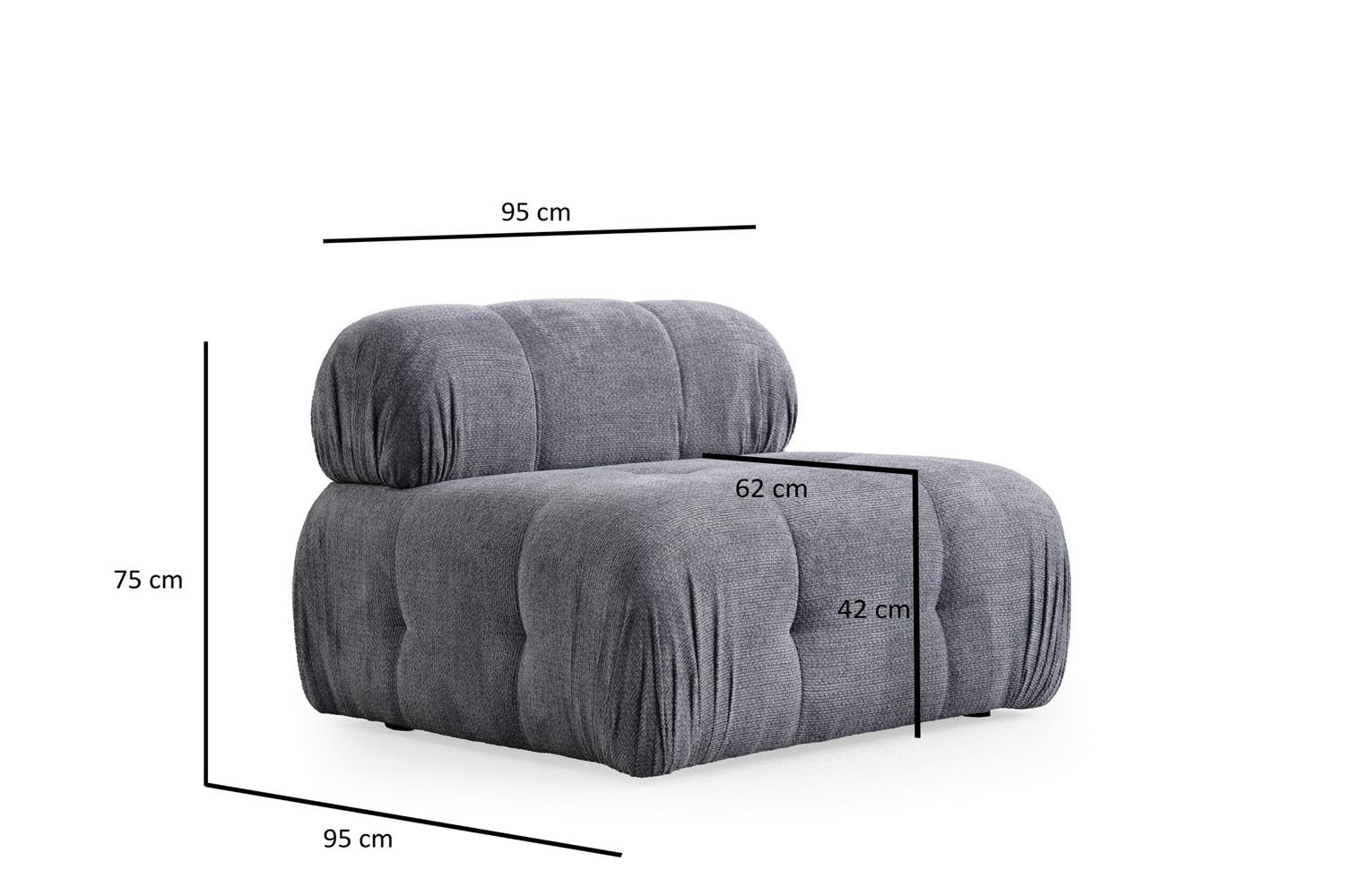 Petite 3 - Grey in Grau präsentiert im Onlineshop von KAQTU Design AG. Ecksofa ist von Atelier Del Sofa