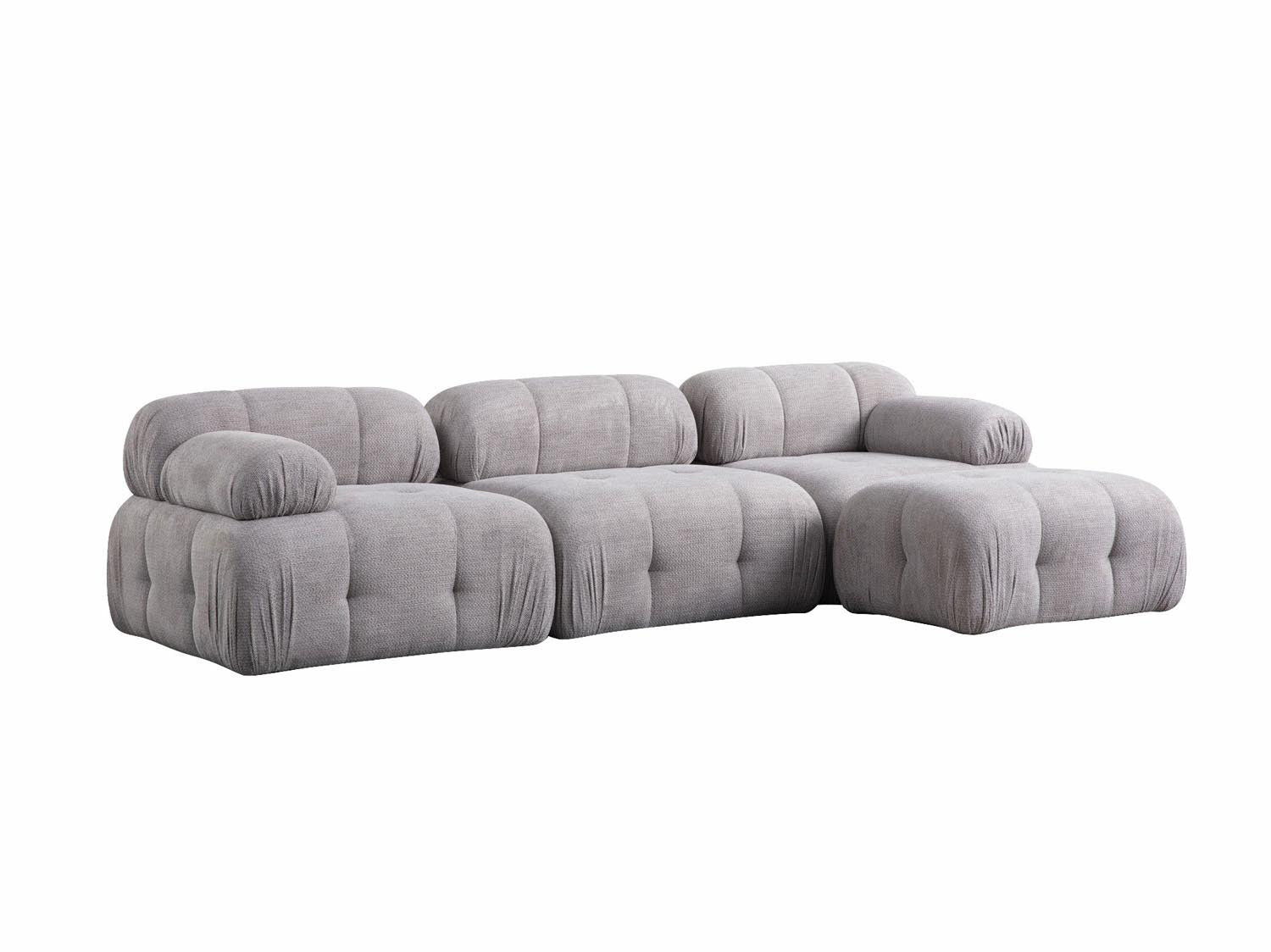 Petite 3 - Light Grey in Hellgrau präsentiert im Onlineshop von KAQTU Design AG. Ecksofa ist von Atelier Del Sofa