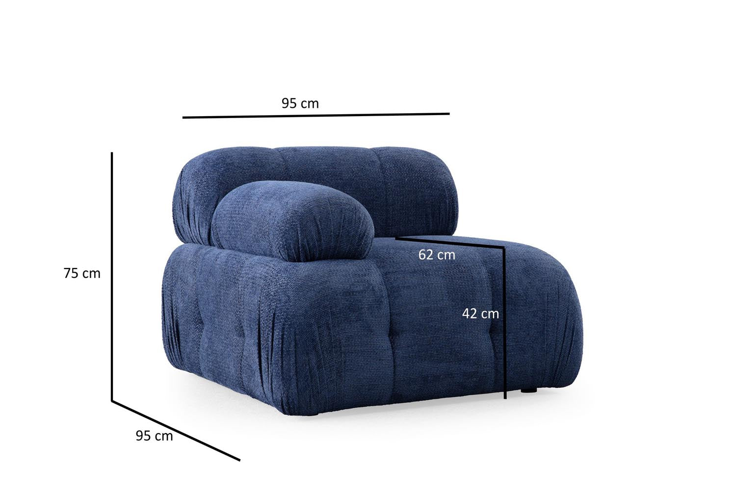 Petite 3 - Night Blue in Nachtblau präsentiert im Onlineshop von KAQTU Design AG. Ecksofa ist von Atelier Del Sofa