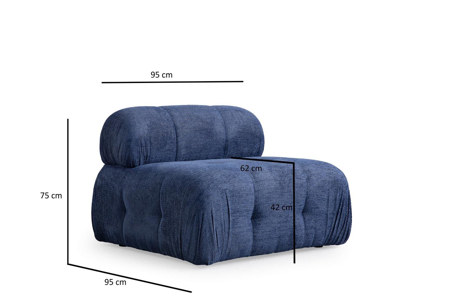 Petite 3 - Night Blue in Nachtblau präsentiert im Onlineshop von KAQTU Design AG. Ecksofa ist von Atelier Del Sofa