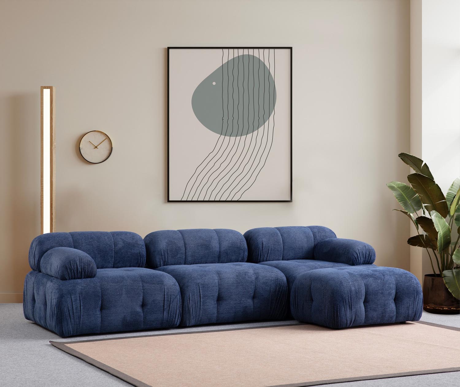 Petite 3 - Night Blue in Nachtblau präsentiert im Onlineshop von KAQTU Design AG. Ecksofa ist von Atelier Del Sofa