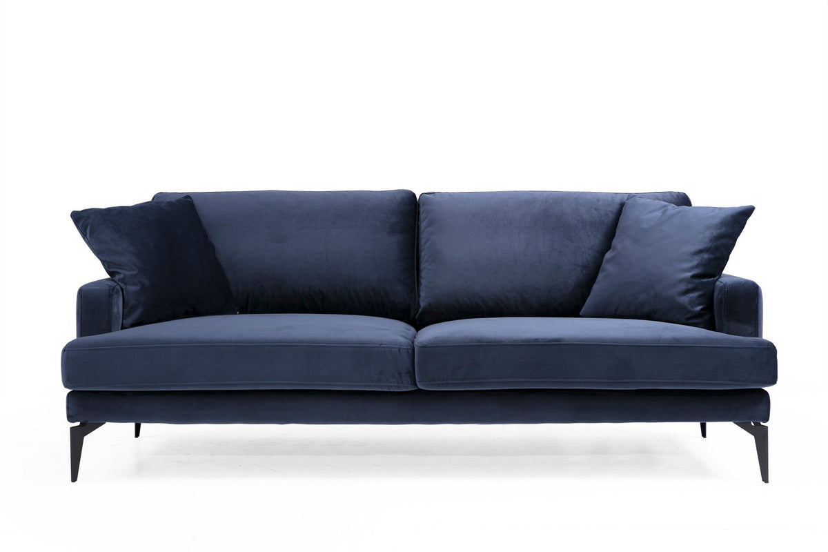 Papira 3 Sitzer Sofa - Marineblau in Marineblau präsentiert im Onlineshop von KAQTU Design AG. 3er Sofa ist von Atelier Del Sofa