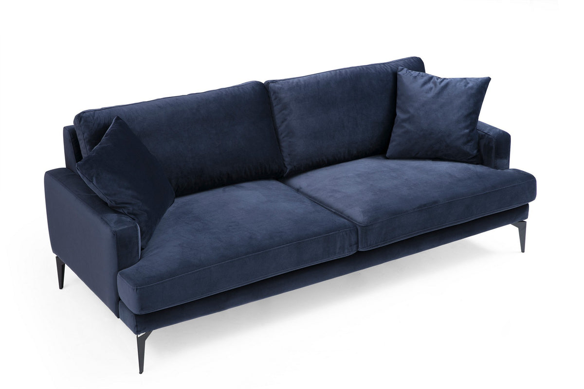 Papira 3 Sitzer Sofa - Marineblau in Marineblau präsentiert im Onlineshop von KAQTU Design AG. 3er Sofa ist von Atelier Del Sofa