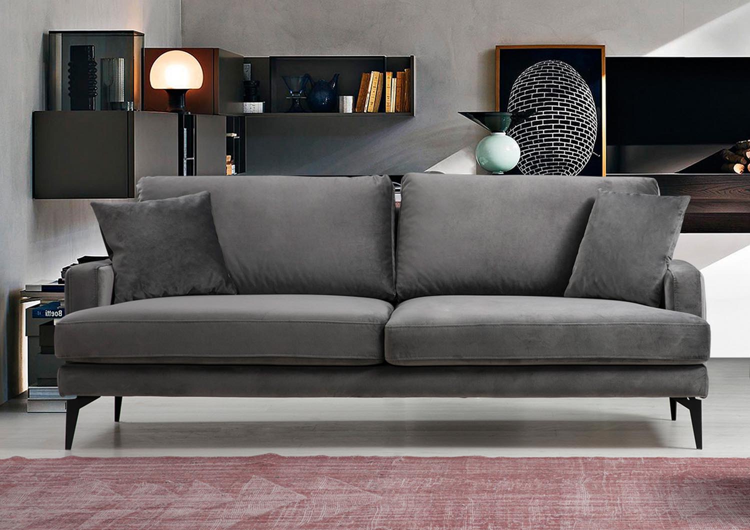 Papira 3 Seater - Grey in Grau präsentiert im Onlineshop von KAQTU Design AG. 3er Sofa ist von Atelier Del Sofa
