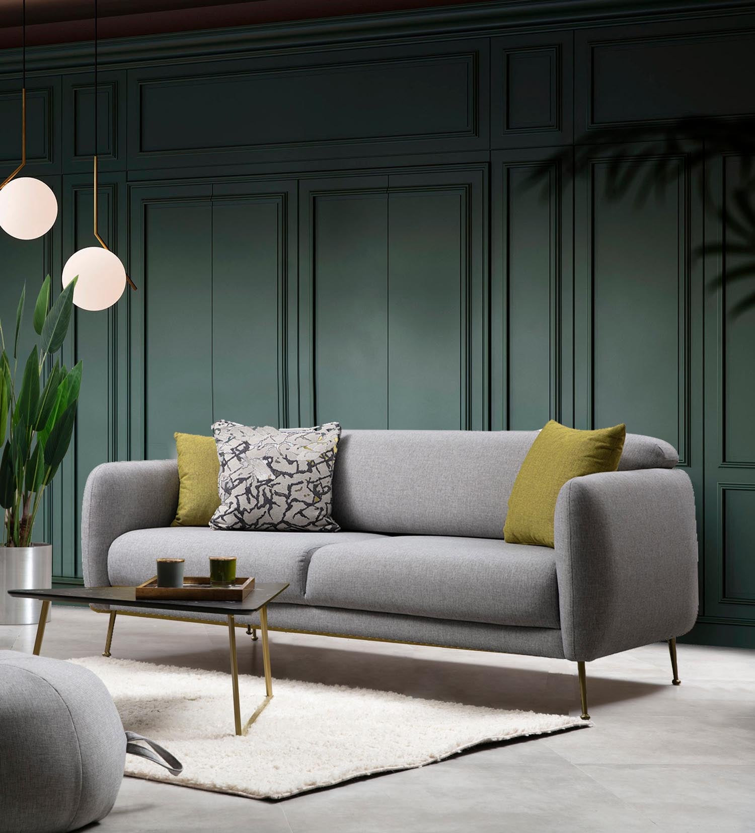 Sevilla 3 Seater - Grey in Grau präsentiert im Onlineshop von KAQTU Design AG. Bettsofa ist von Atelier Del Sofa