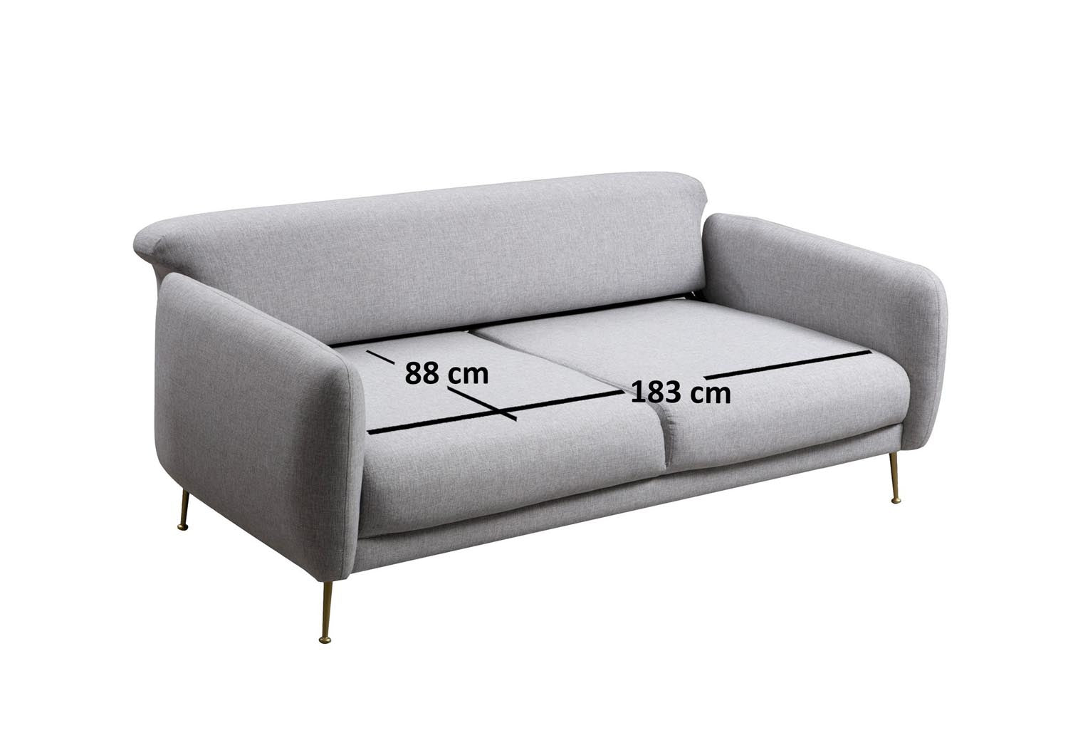 Sevilla 3 Seater - Grey in Grau präsentiert im Onlineshop von KAQTU Design AG. Bettsofa ist von Atelier Del Sofa