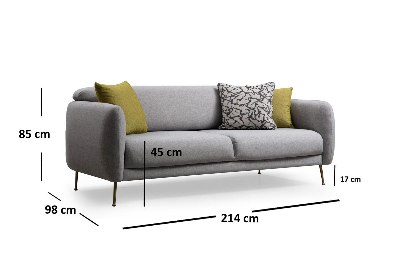Sevilla 3 Seater - Grey in Grau präsentiert im Onlineshop von KAQTU Design AG. Bettsofa ist von Atelier Del Sofa