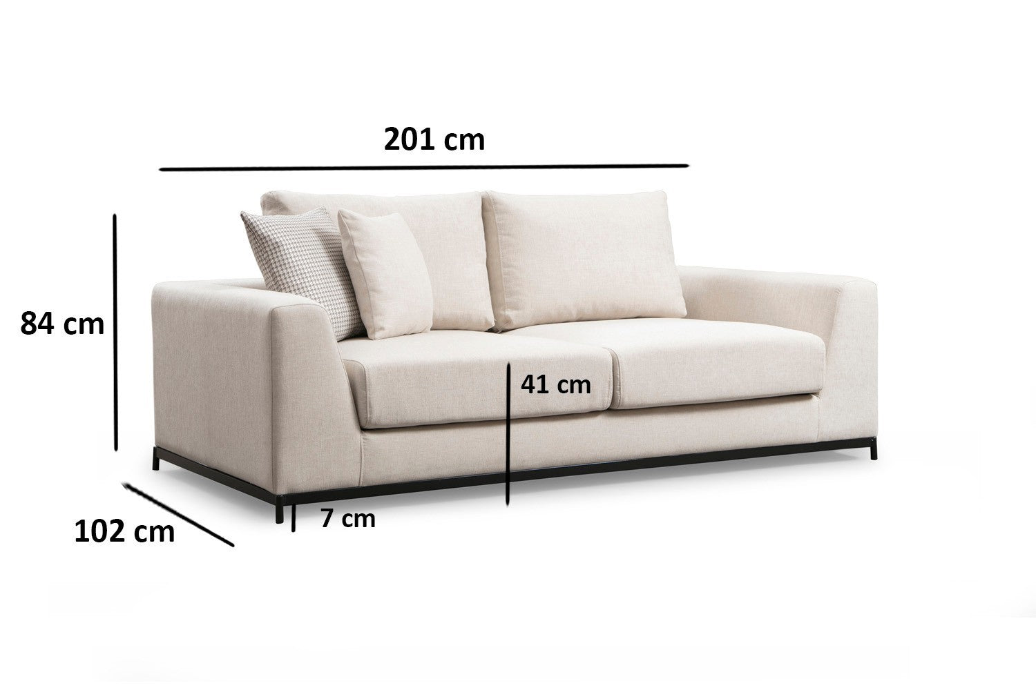 Line 2 Seater in Beige präsentiert im Onlineshop von KAQTU Design AG. 2er Sofa ist von Atelier Del Sofa