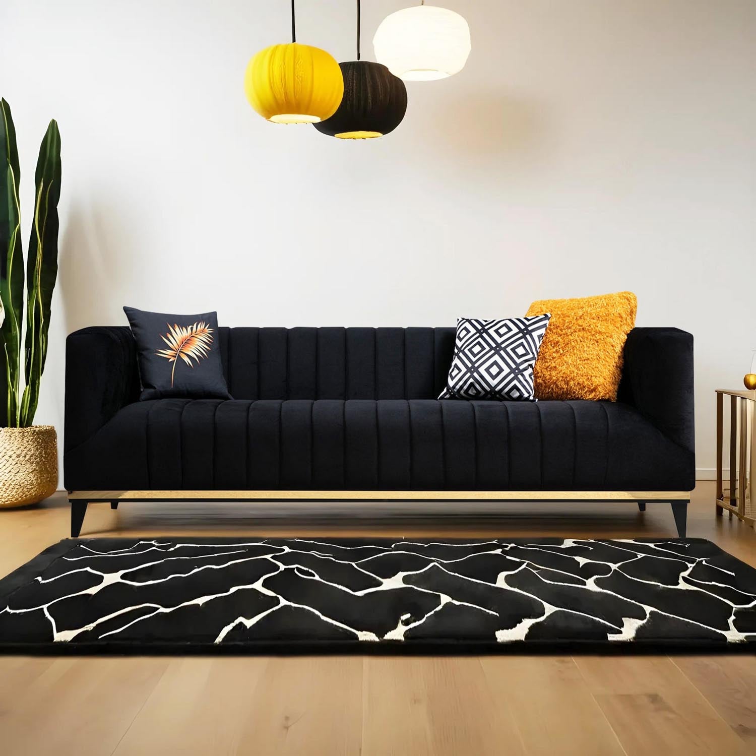 Bellino - Black in Schwarz Gold präsentiert im Onlineshop von KAQTU Design AG. 3er Sofa ist von Atelier Del Sofa