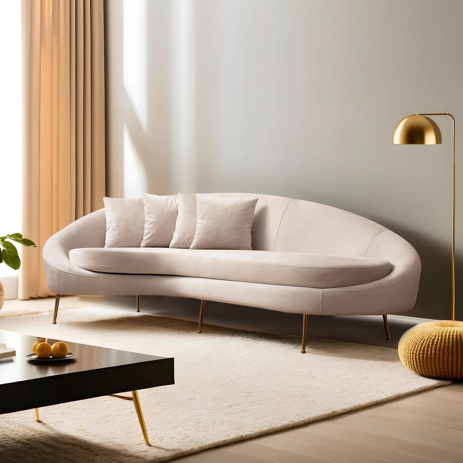 Eses Left - Beige in Beige präsentiert im Onlineshop von KAQTU Design AG. 3er Sofa ist von Atelier Del Sofa