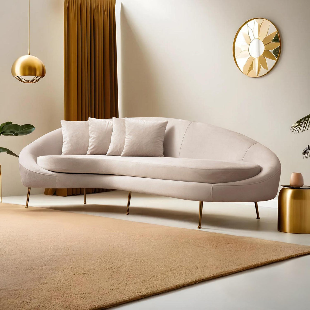Eses Left 3er Sofa - Beige in Beige präsentiert im Onlineshop von KAQTU Design AG. 3er Sofa ist von Atelier Del Sofa