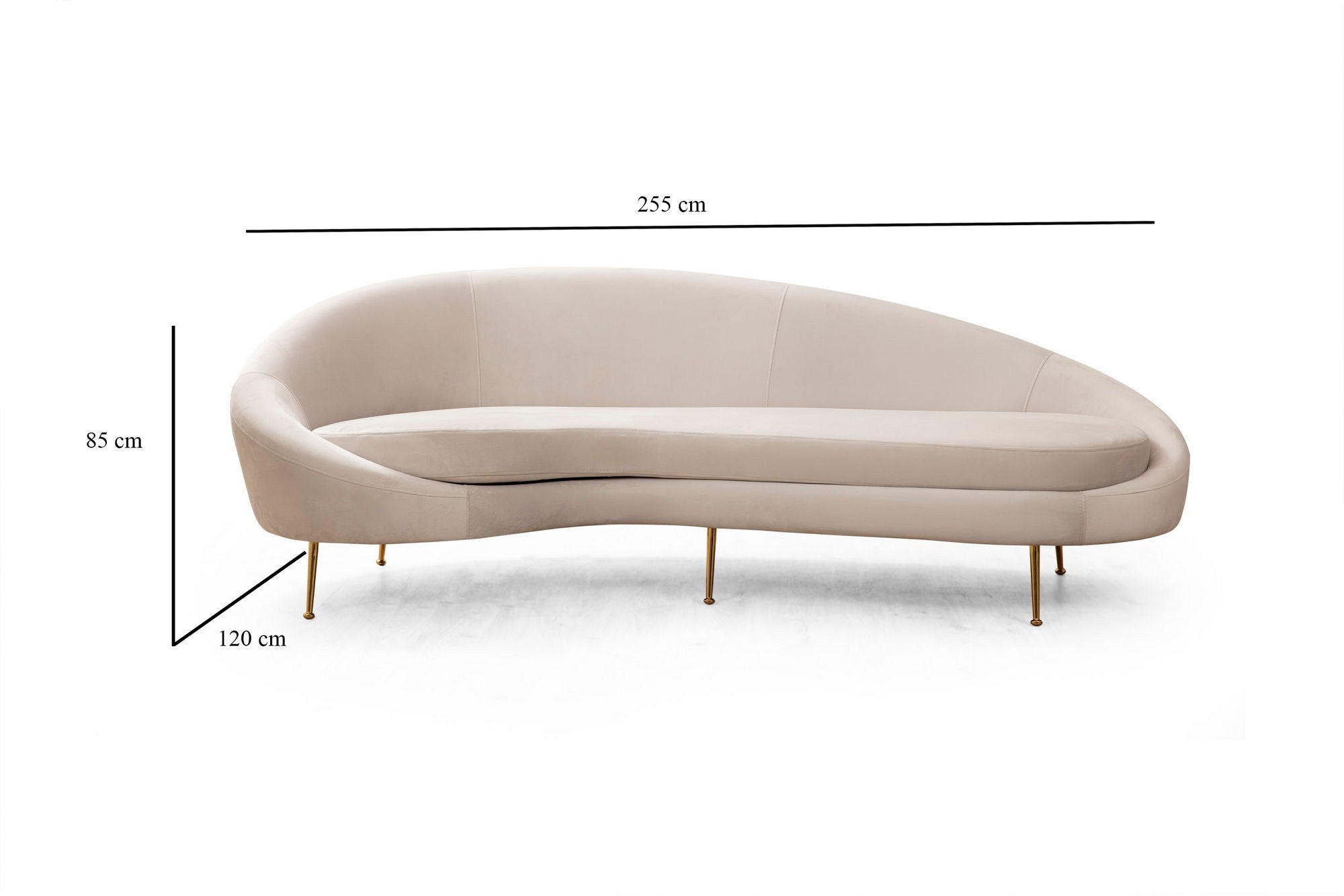 Eses Left - Beige in Beige präsentiert im Onlineshop von KAQTU Design AG. 3er Sofa ist von Atelier Del Sofa