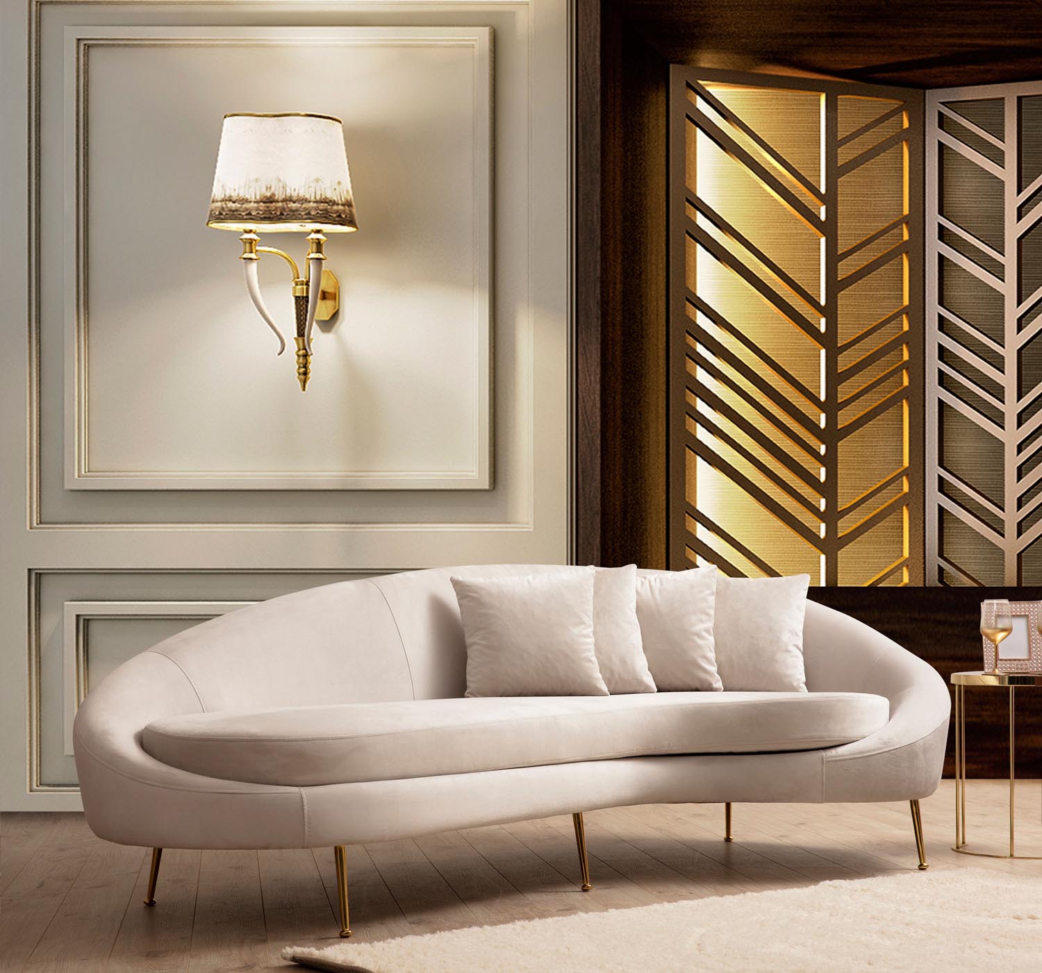 Eses Right - Beige in Beige präsentiert im Onlineshop von KAQTU Design AG. 3er Sofa ist von Atelier Del Sofa