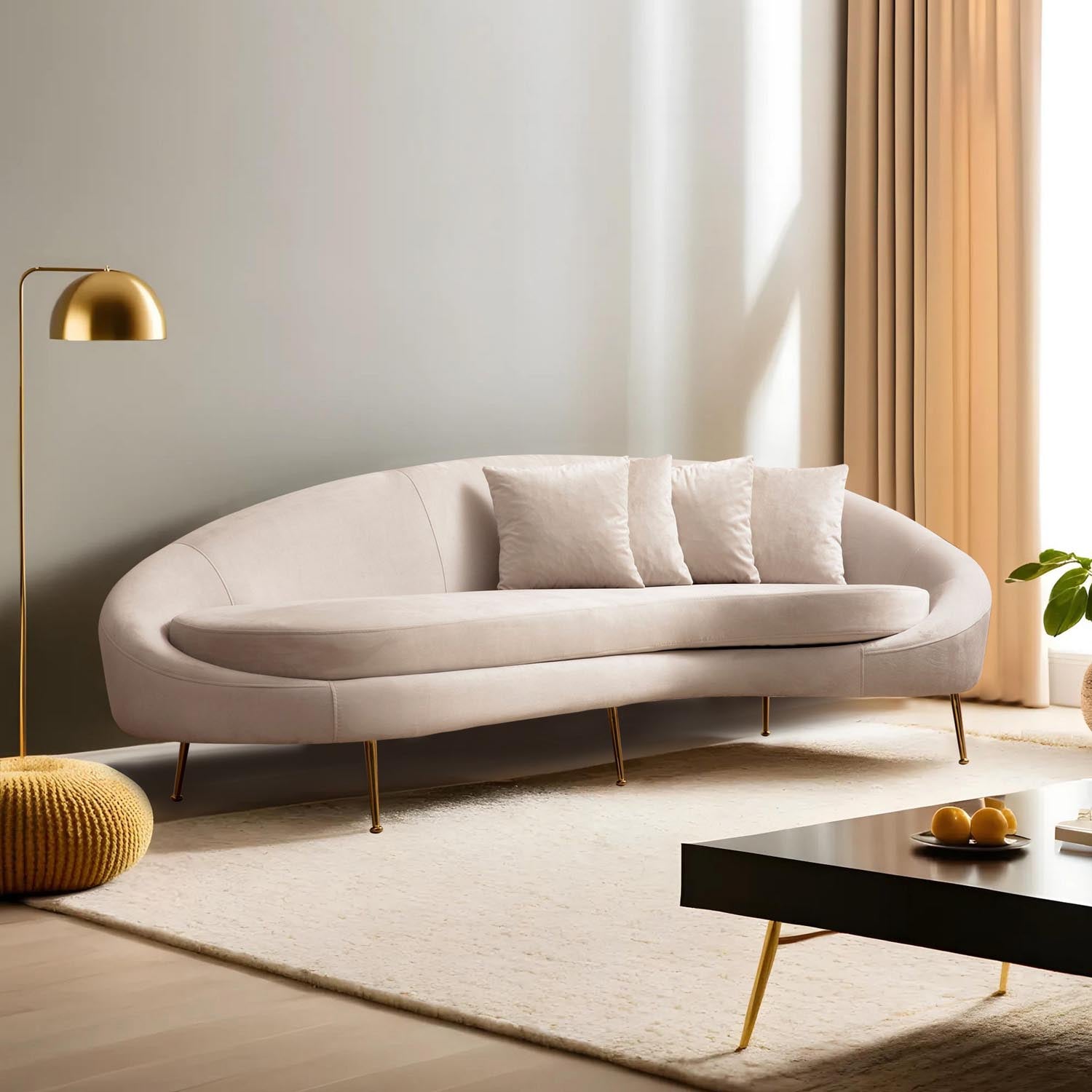 Eses Right - Beige in Beige präsentiert im Onlineshop von KAQTU Design AG. 3er Sofa ist von Atelier Del Sofa