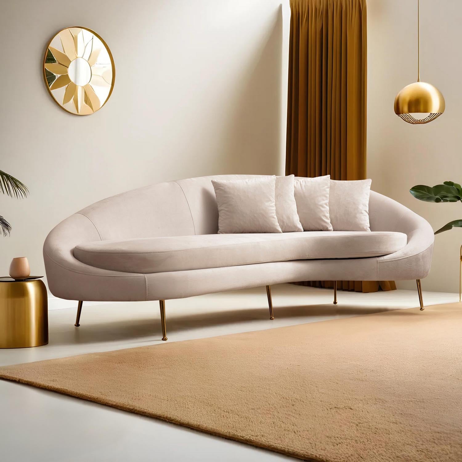 Eses Right - Beige in Beige präsentiert im Onlineshop von KAQTU Design AG. 3er Sofa ist von Atelier Del Sofa