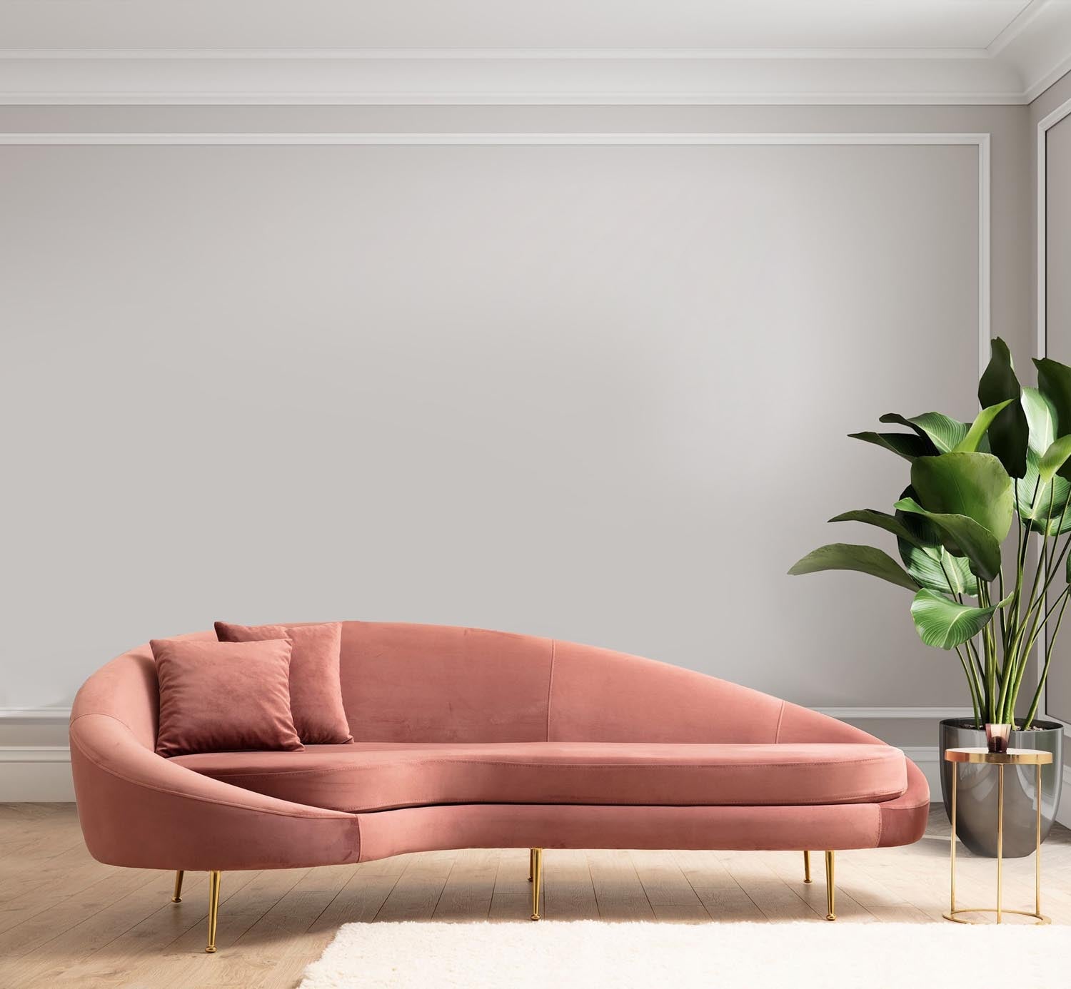 Eses Left - Pink in Rosa präsentiert im Onlineshop von KAQTU Design AG. 3er Sofa ist von Atelier Del Sofa