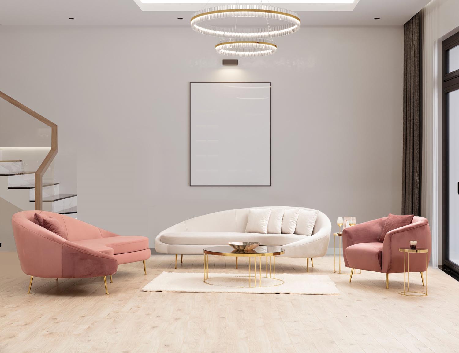 Eses Left - Pink in Rosa präsentiert im Onlineshop von KAQTU Design AG. 3er Sofa ist von Atelier Del Sofa