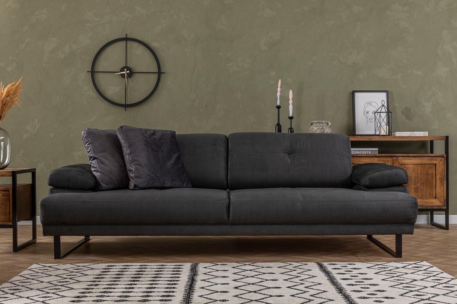 Mustang - Anthracite in Anthrazit präsentiert im Onlineshop von KAQTU Design AG. Bettsofa ist von Atelier Del Sofa