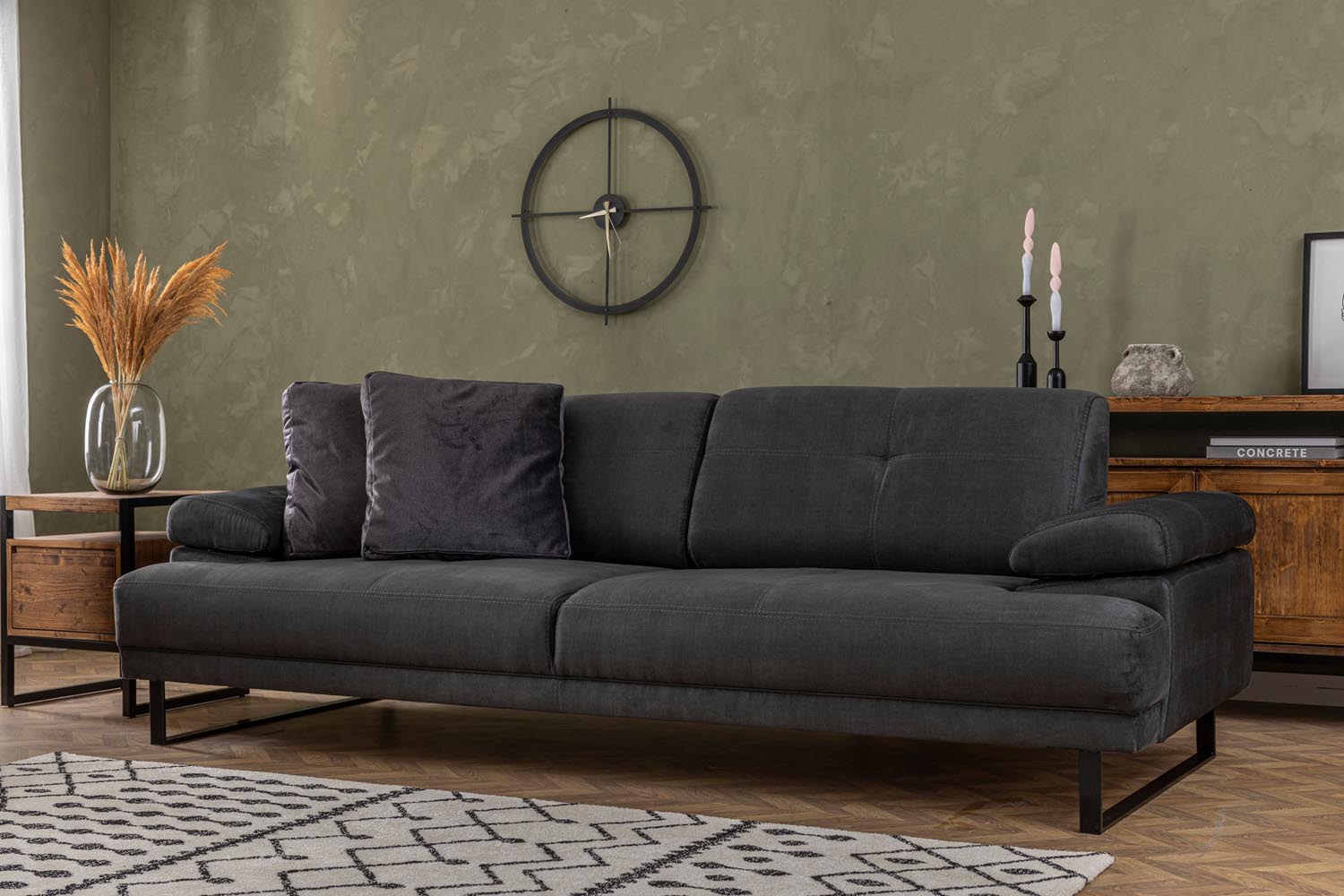 Mustang - Anthracite in Anthrazit präsentiert im Onlineshop von KAQTU Design AG. Bettsofa ist von Atelier Del Sofa