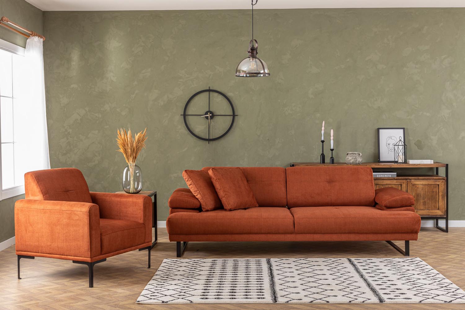 Mustang - Orange in Orange präsentiert im Onlineshop von KAQTU Design AG. Bettsofa ist von Atelier Del Sofa