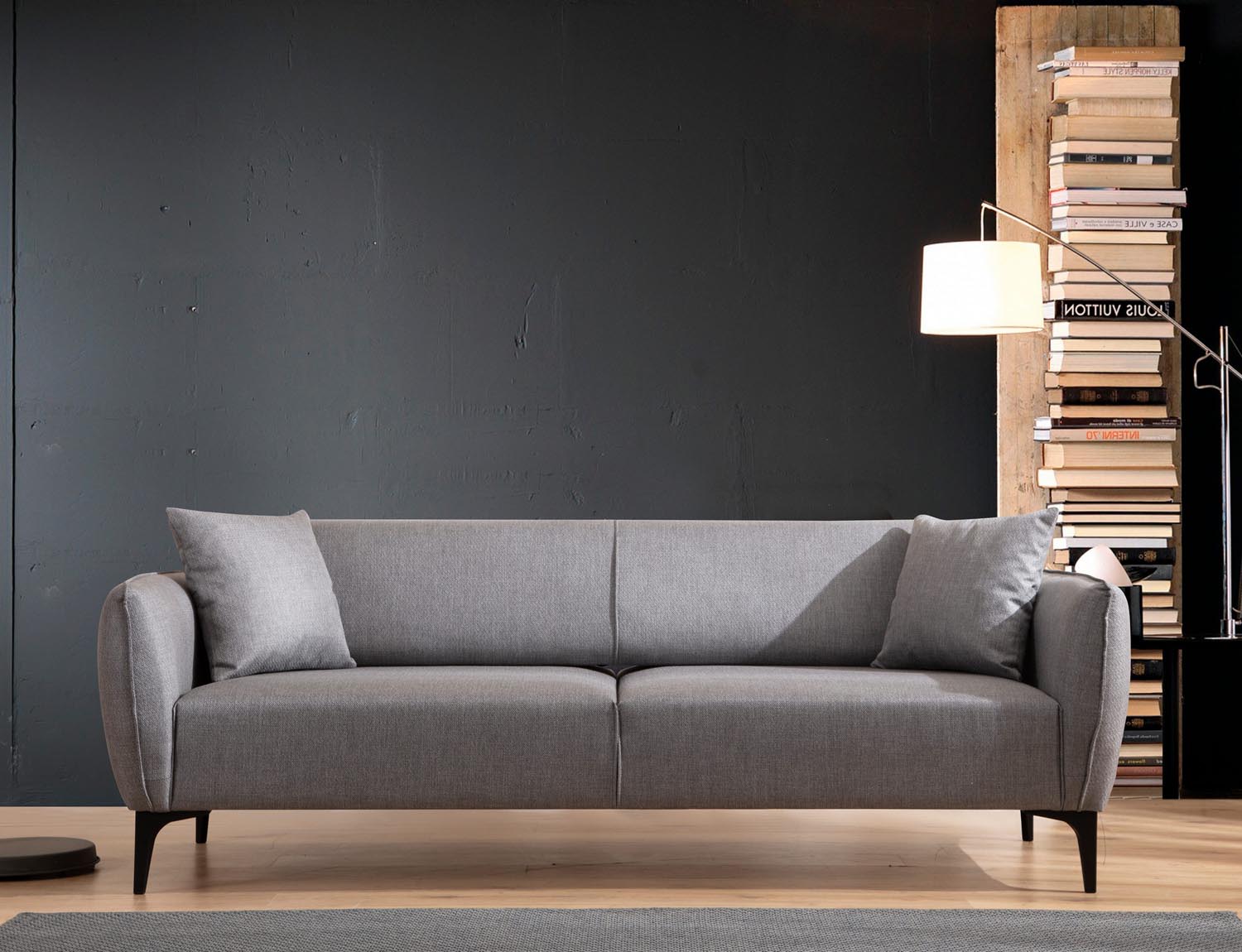 Belissimo - Grey in Grau präsentiert im Onlineshop von KAQTU Design AG. 3er Sofa ist von Atelier Del Sofa