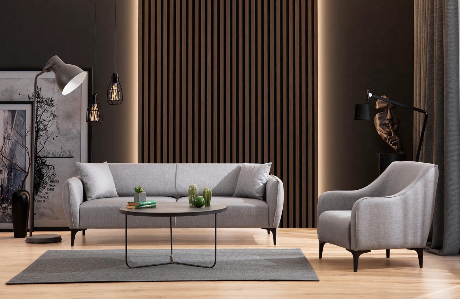 Belissimo - Grey in Grau präsentiert im Onlineshop von KAQTU Design AG. 3er Sofa ist von Atelier Del Sofa