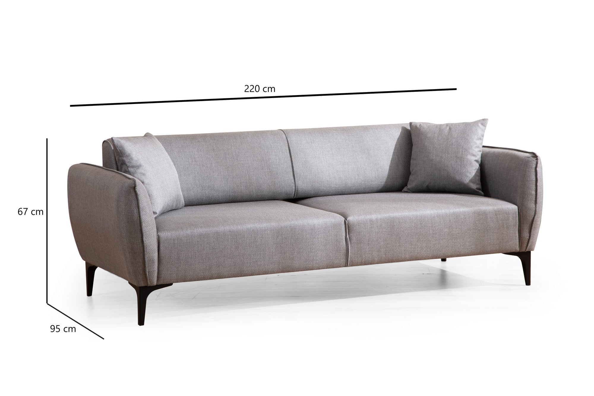 Belissimo - Grey in Grau präsentiert im Onlineshop von KAQTU Design AG. 3er Sofa ist von Atelier Del Sofa