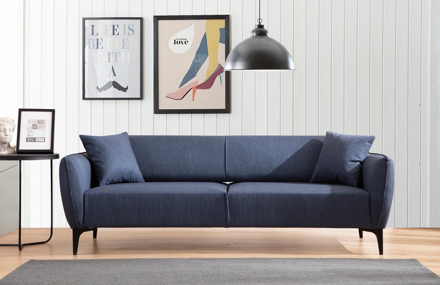 Belissimo - Blue in Blau präsentiert im Onlineshop von KAQTU Design AG. 3er Sofa ist von Atelier Del Sofa