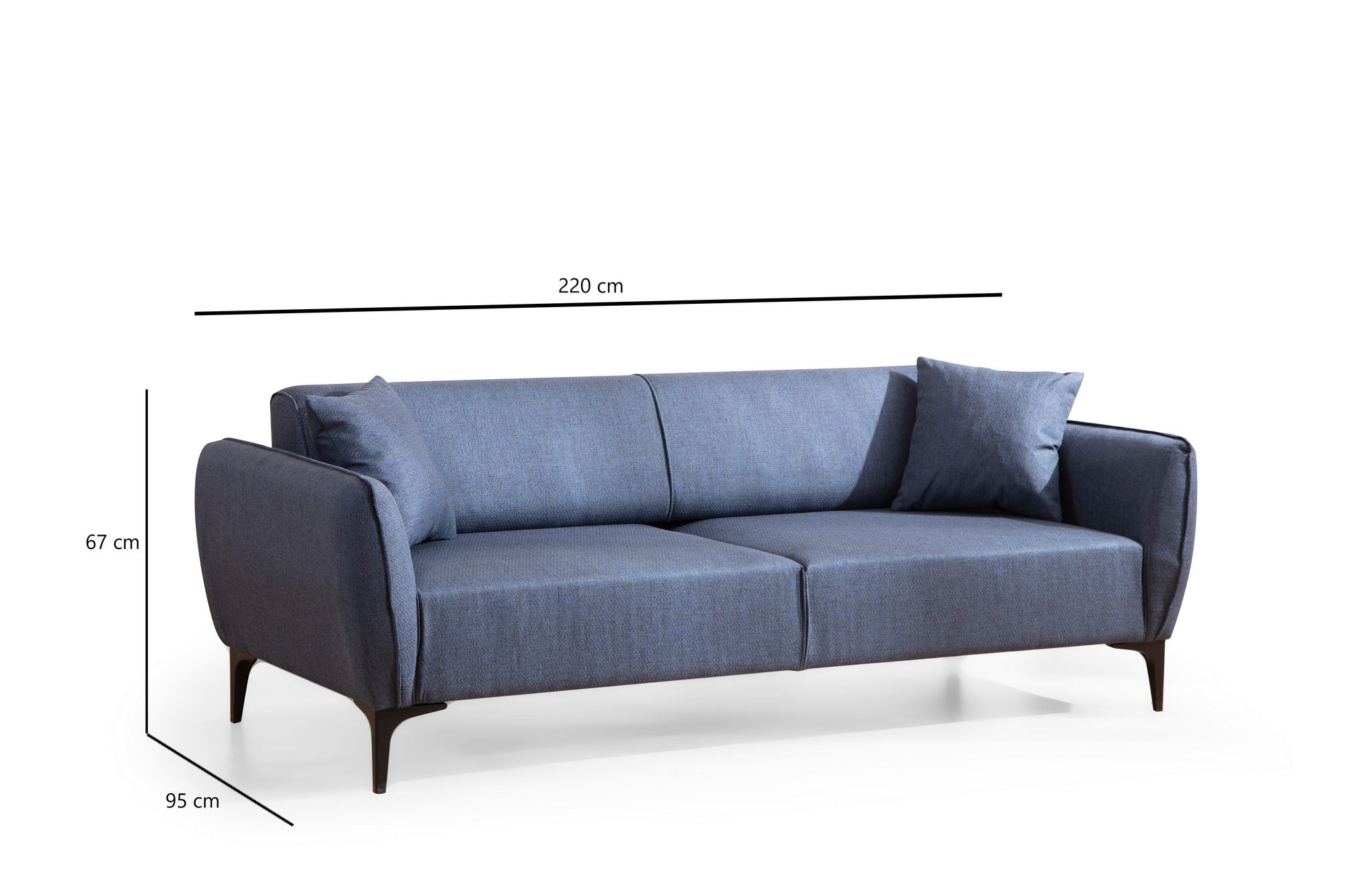Belissimo - Blue in Blau präsentiert im Onlineshop von KAQTU Design AG. 3er Sofa ist von Atelier Del Sofa