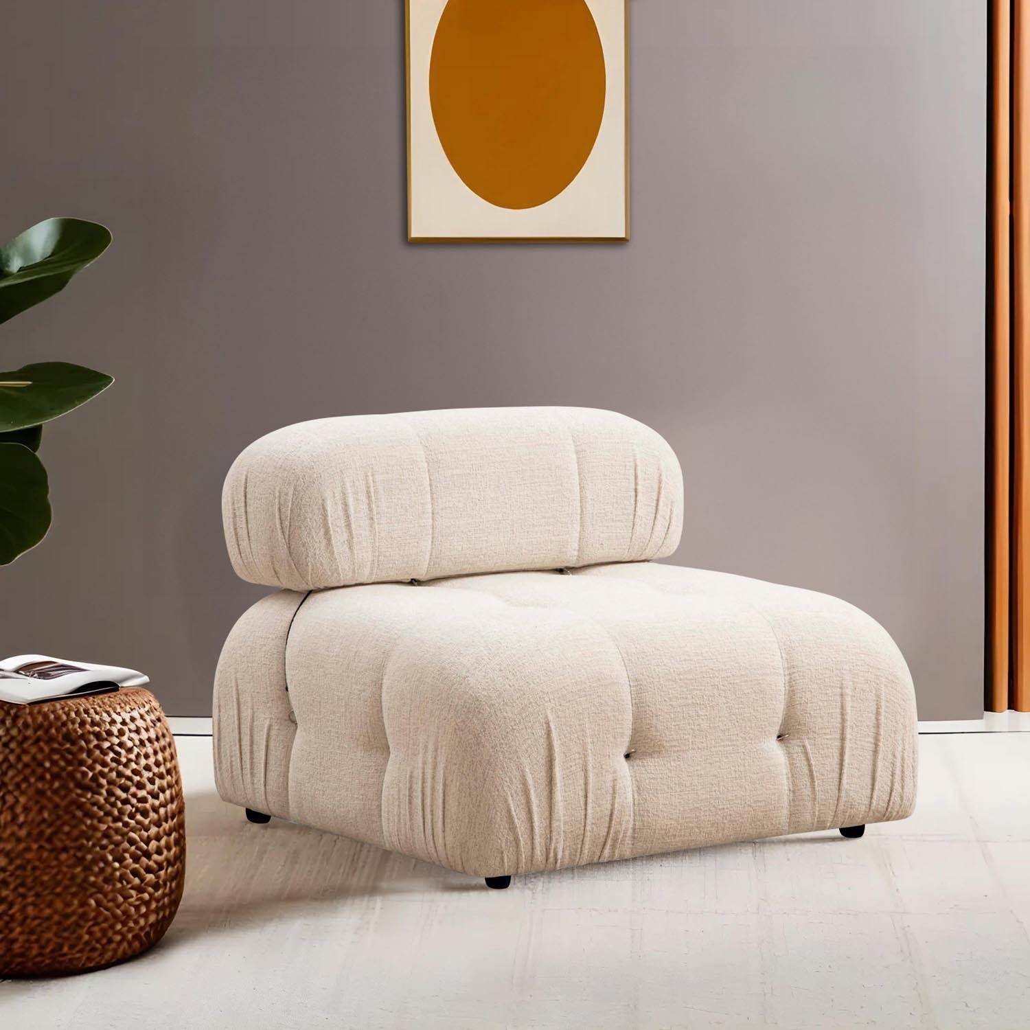 Bubble O1 - Cream Bouclette in Sahne präsentiert im Onlineshop von KAQTU Design AG. Modulares Sofa ist von Atelier Del Sofa