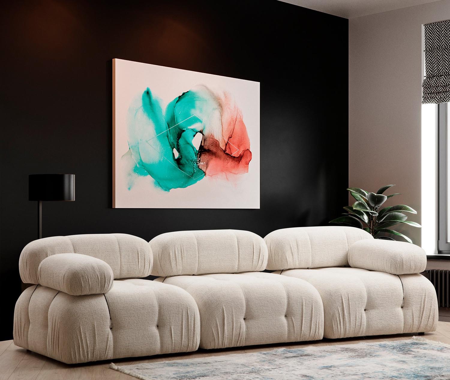 Bubble 1R - Cream Bouclette in Sahne präsentiert im Onlineshop von KAQTU Design AG. Modulares Sofa ist von Atelier Del Sofa