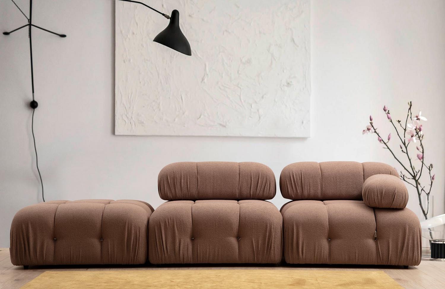 Bubble 1R - Brown Bouclette in Braun präsentiert im Onlineshop von KAQTU Design AG. Modulares Sofa ist von Atelier Del Sofa