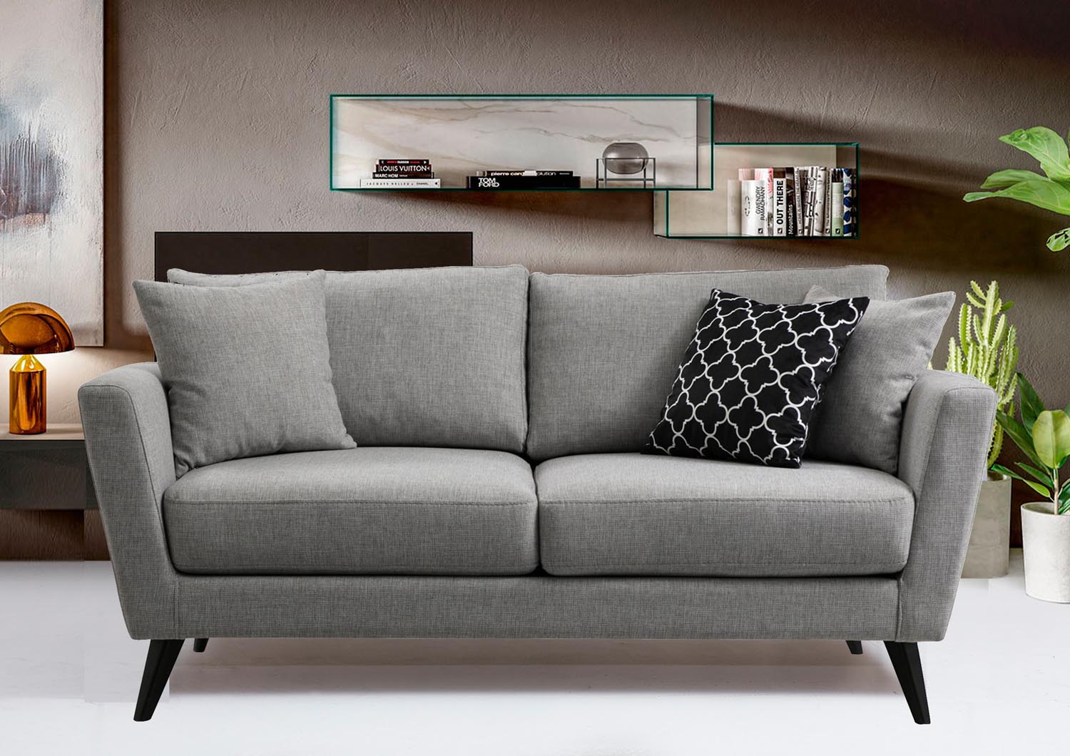 Mayorka 2 Seater in Grau präsentiert im Onlineshop von KAQTU Design AG. 2er Sofa ist von Atelier Del Sofa