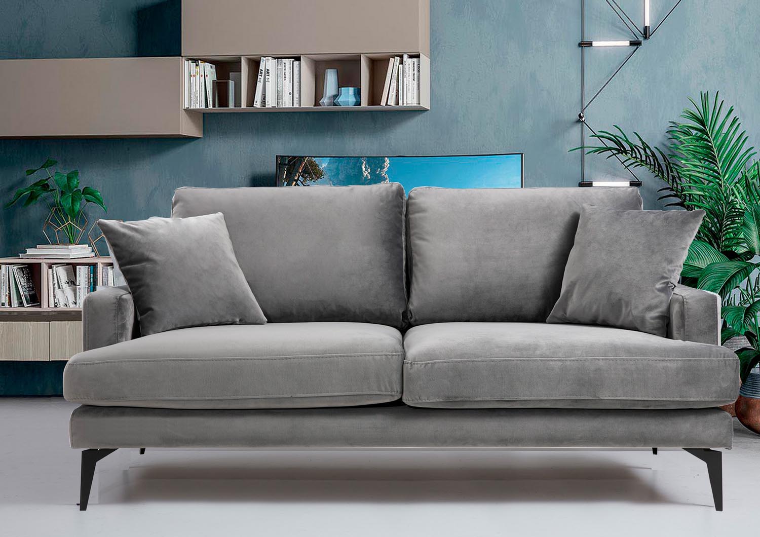 Papira 2 Seater - Grey in Grau präsentiert im Onlineshop von KAQTU Design AG. 2er Sofa ist von Atelier Del Sofa