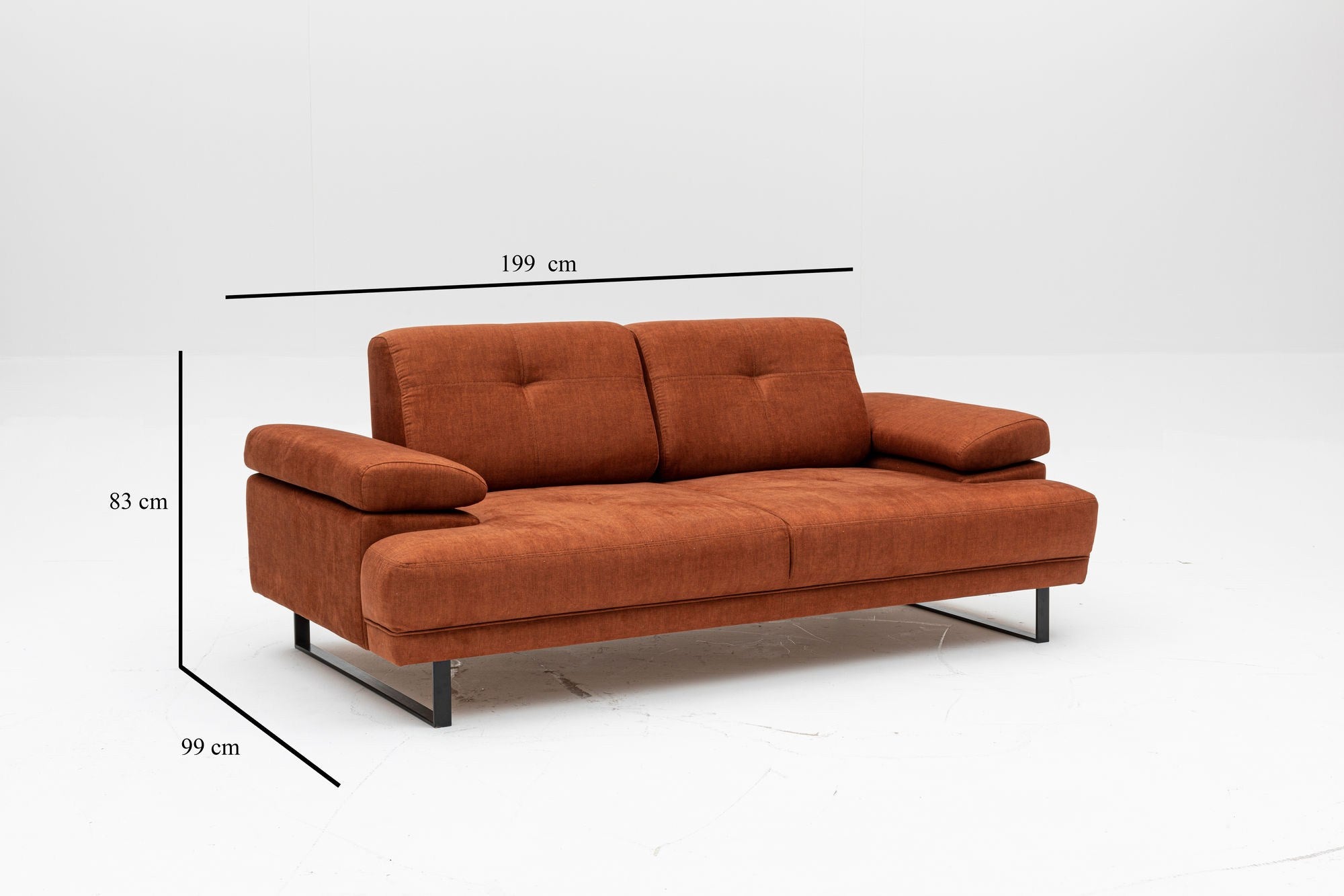 Mustang - Orange in Orange präsentiert im Onlineshop von KAQTU Design AG. Bettsofa ist von Atelier Del Sofa