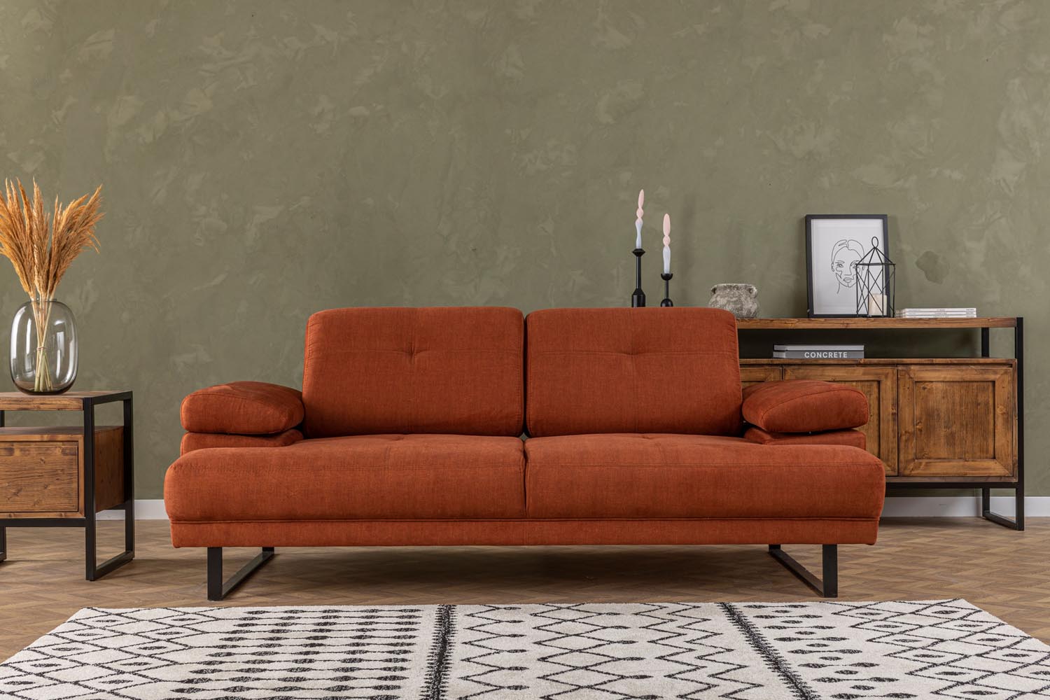Mustang - Orange in Orange präsentiert im Onlineshop von KAQTU Design AG. Bettsofa ist von Atelier Del Sofa